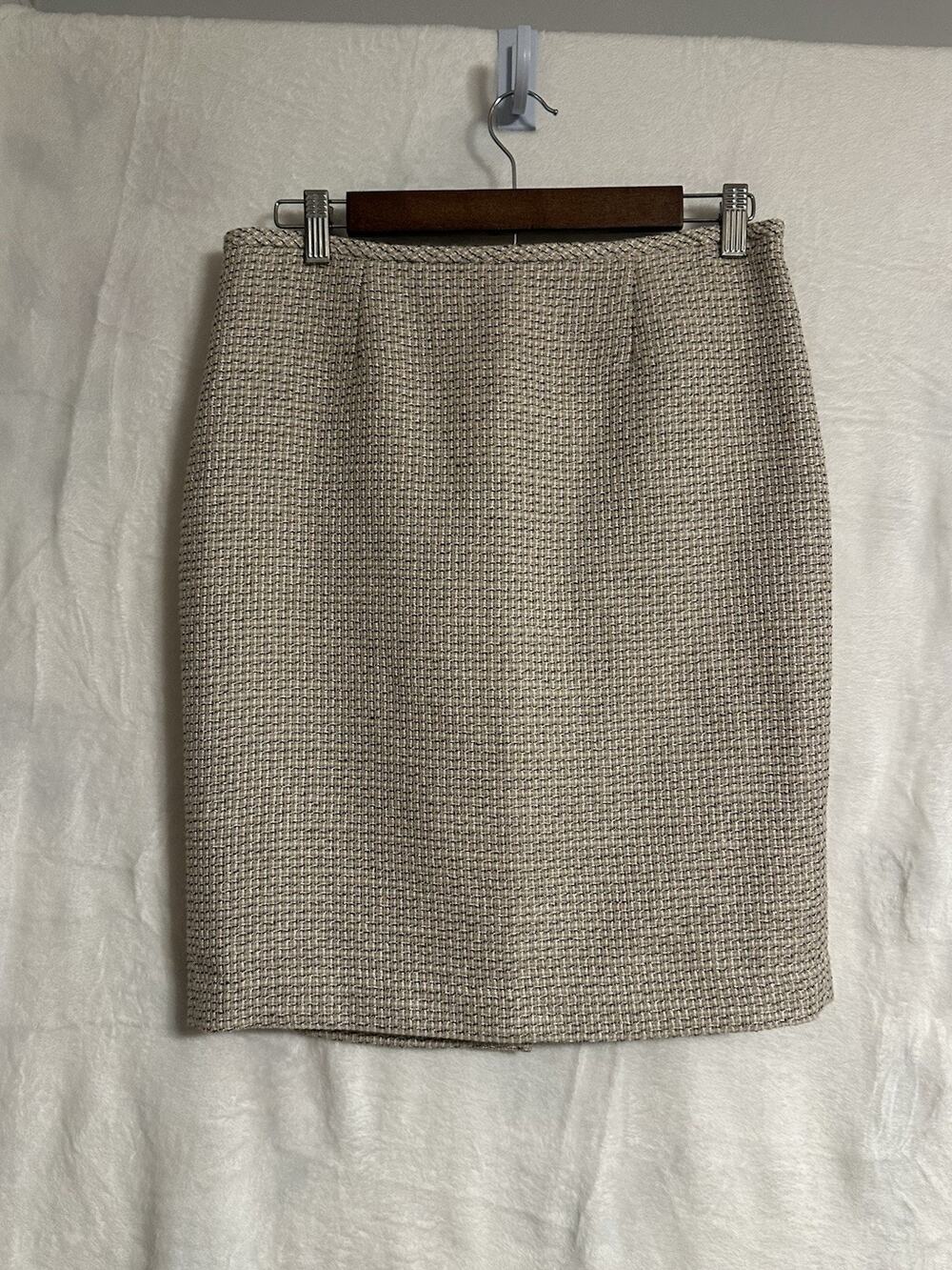 Calvin Klein Womens Tan Textured Pencil Skirt Size 8 Knee Length Business Casual
